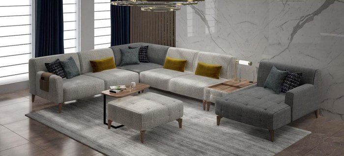 Модульный диван Lugano Two Seater Without светло-серого цвета  - купить Прямые диваны по цене 87000.0