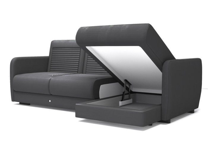 Угловой диван-кровать черного цвета - купить Угловые диваны по цене 345000.0