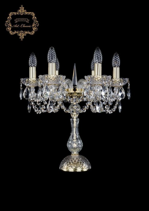 Хрустальная настольная лампа с подвесками Art Classic 45241 12.11.6.141-45.Gd.Sp подсвечник