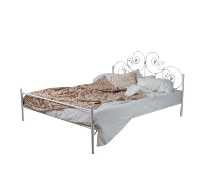 Кровать Афина 140х200 белого цвета - купить Кровати для спальни по цене 25990.0