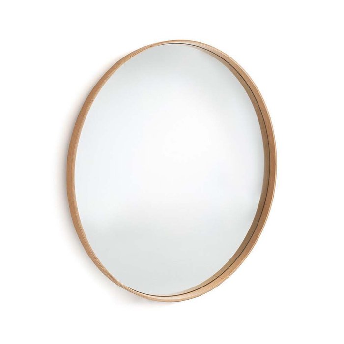 Зеркало настенное с отделкой дубом Alaria бежевого цвета - купить Настенные зеркала по цене 18518.0