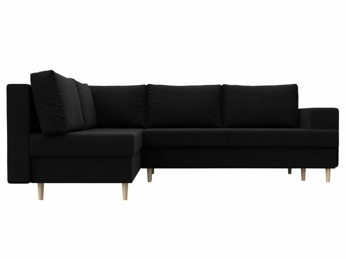 Угловой диван-кровать Сильвана черного цвета левый угол - купить Угловые диваны по цене 60999.0
