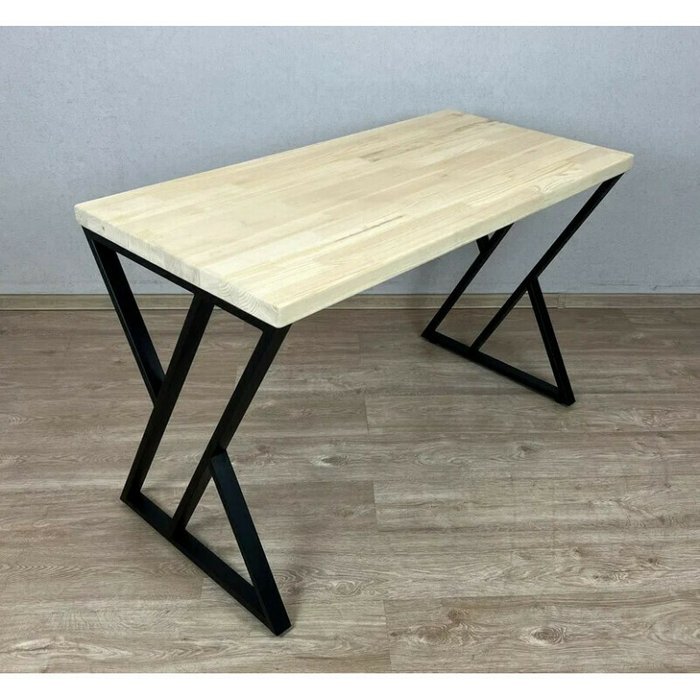 Стол обеденный Loft 90х60 со столешницей из массива сосны без покрытия - купить Обеденные столы по цене 14311.0