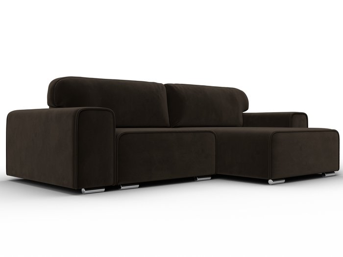 Угловой диван-кровать Лига 029 темно-коричневого цвета правый угол Угловой диван-кровать Лига 029 темно-коричневого цвета правый угол