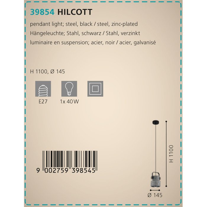 Подвесной светильник Hilcott серого цвета - купить Подвесные светильники по цене 7390.0
