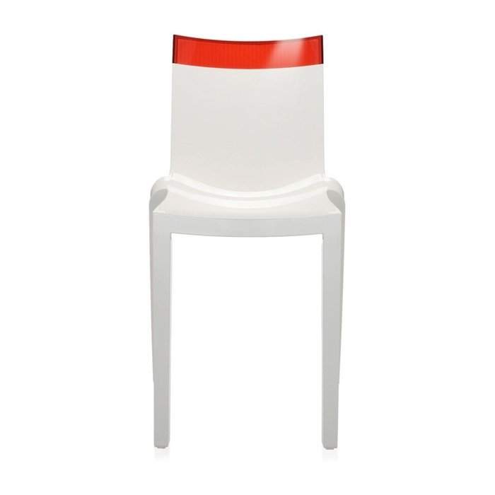 Стул Hi-Cut белого цвета с красной вставкой  - купить Обеденные стулья по цене 27090.0