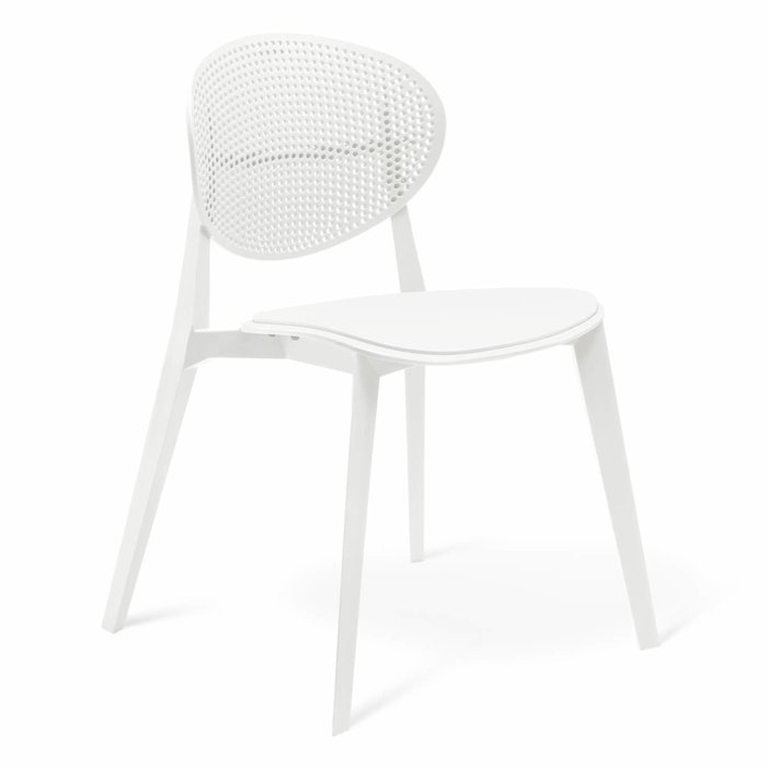 Обеденная группа из стола и четырех стульев белого цвета - купить Обеденные группы по цене 36830.0