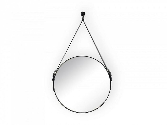 Настенное зеркало Vince диаметр 50 в раме черного цвета