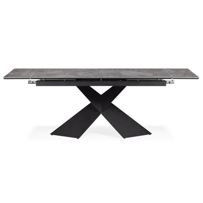 Раскладной обеденный стол Хасселвуд серо-черного цвета - лучшие Обеденные столы в INMYROOM