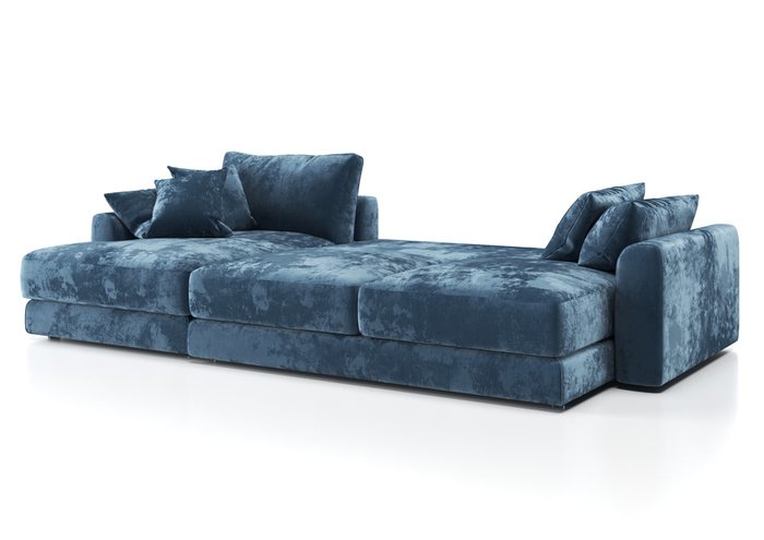 Угловой диван-кровать Шерлок с оттоманкой синего цвета - лучшие Угловые диваны в INMYROOM