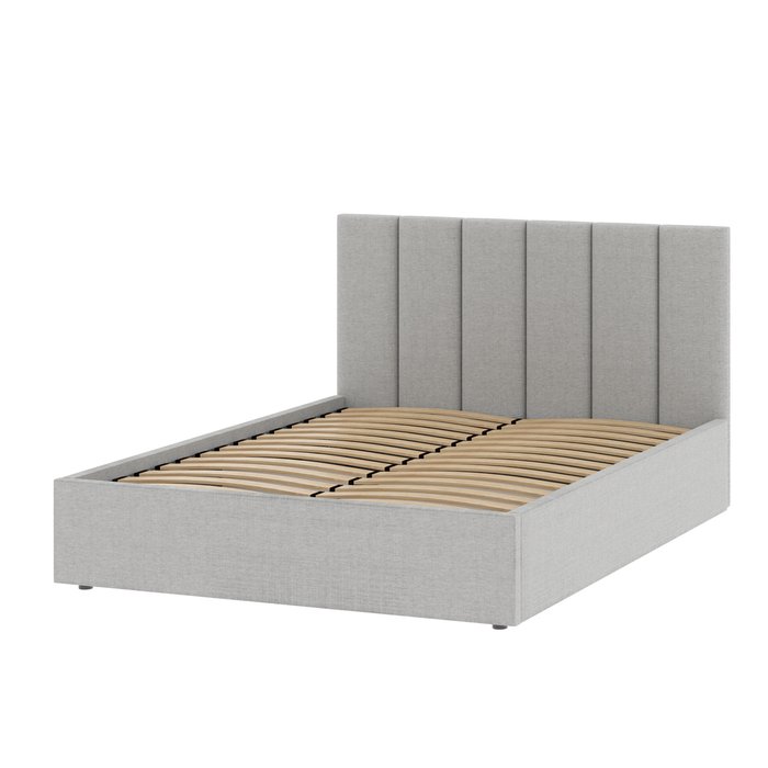 Кровать Венера-3 160х200 светло-серого цвета с подъемным механизмом (рогожка) - лучшие Кровати для спальни в INMYROOM