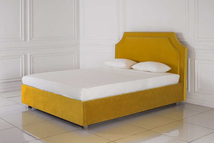 КРОВАТЬ С МЯГКИМ ИЗГОЛОВЬЕМ  декорированным гвоздями 160х200 см - купить Кровати для спальни по цене 80630.0