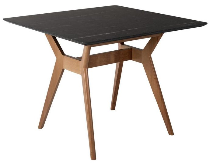 Обеденный стол Нарвик бежево-черного цвета Обеденный стол Нарвик бежево-черного цвета