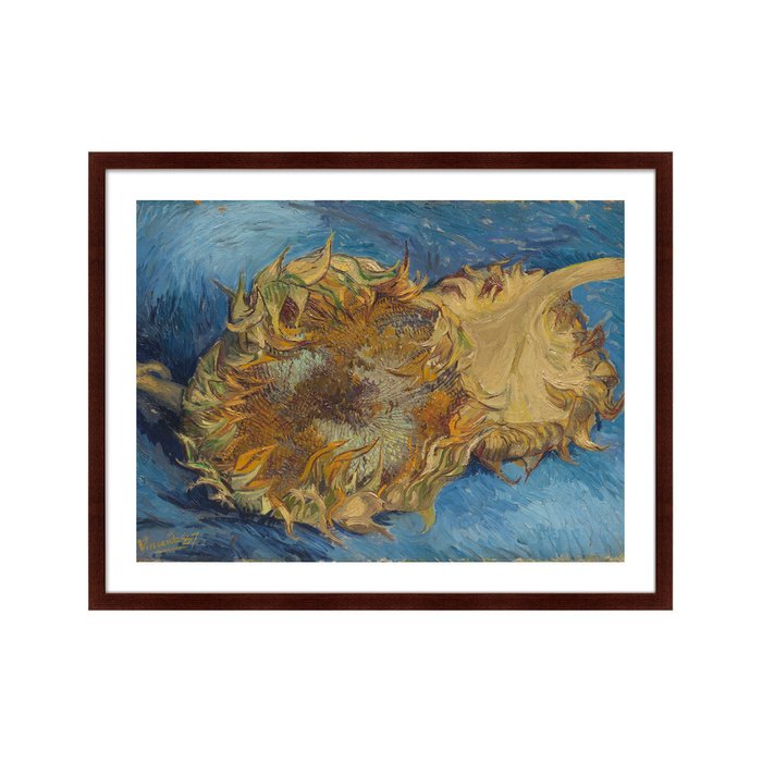 Репродукция картины Подсолнухи на синем 1888 г. - купить Картины по цене 12999.0