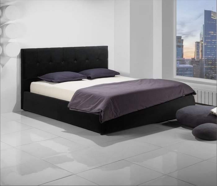 Комплект для сна Selesta 160х200 черного цвета с ортопедическим основанием и матрасом - купить Кровати для спальни по цене 38700.0