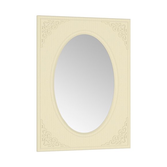 Зеркало настенное Ассоль овальное в раме бежевого цвета