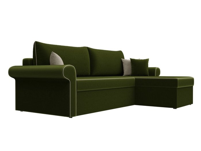 Угловой диван-кровать Милфорд зеленого цвета правый угол - лучшие Угловые диваны в INMYROOM