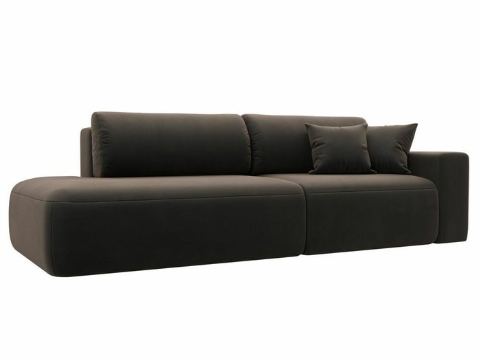 Диван-кровать Лига 036 Модерн коричневого цвета с правым подлокотником