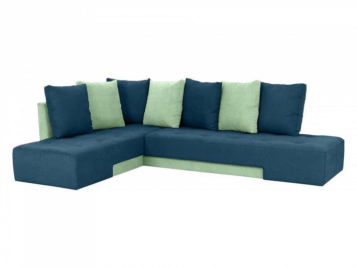 Угловой диван-кровать London сине-салатового цвета - купить Угловые диваны по цене 116535.0