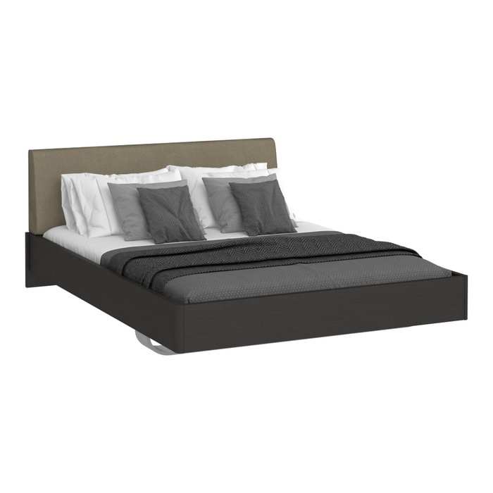 Кровать Элеонора 140х200 с изголовьем серо-бежевого цвета - купить Кровати для спальни по цене 30624.0