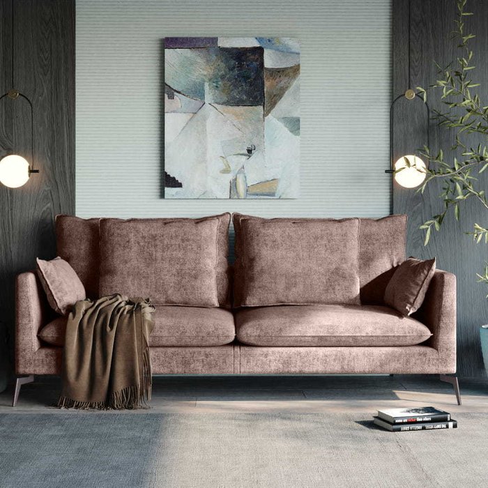Диван Брюссель коричневого цвета - купить Прямые диваны по цене 330561.0