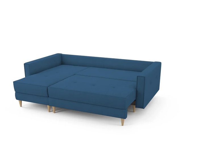 Диван-кровать Отто левый синего цвета - лучшие Угловые диваны в INMYROOM