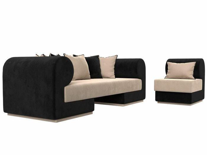 Набор мягкой мебели Кипр 2 черно-бежевого цвета - лучшие Комплекты мягкой мебели в INMYROOM