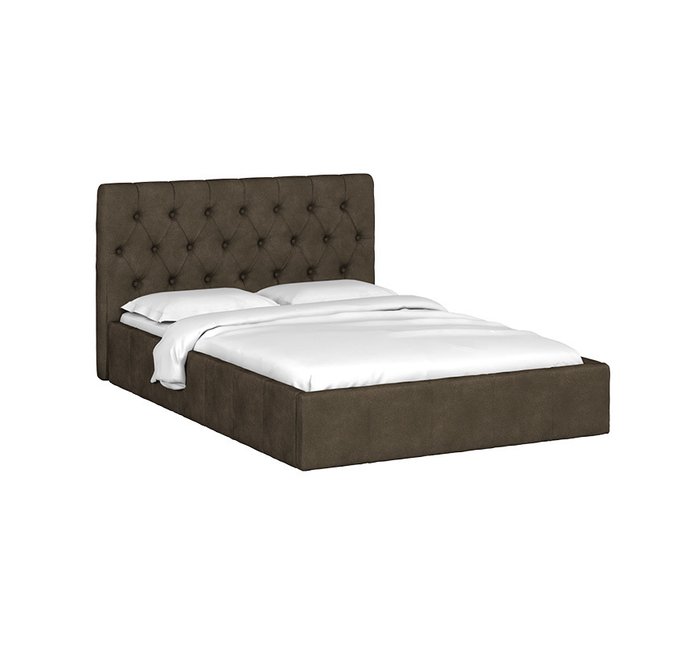 Кровать Инуа 140х200 темно-коричневого цвета с подъемным механизмом 