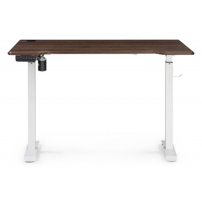 Письменный стол Маркос 120 коричнево-белого цвета с подъемным механизмом  - купить Письменные столы по цене 29190.0