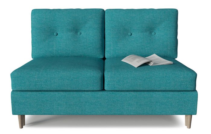 Модуль диван-кровати двухместный Белфаст голубого цвета - купить Прямые диваны по цене 20344.0