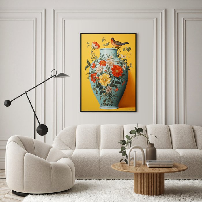 Репродукция картины China porcelain vase with bird, No 1, 2024г. - лучшие Картины в INMYROOM