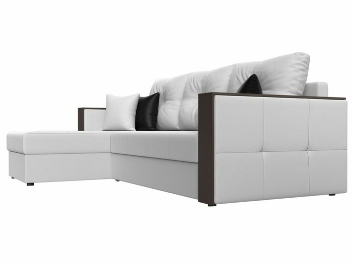 Угловой диван-кровать Валенсия белого цвета (экокожа) левый угол - лучшие Угловые диваны в INMYROOM