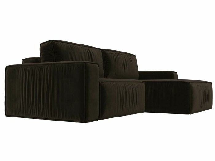 Угловой диван-кровать Прага классик коричневого цвета правый угол - лучшие Угловые диваны в INMYROOM