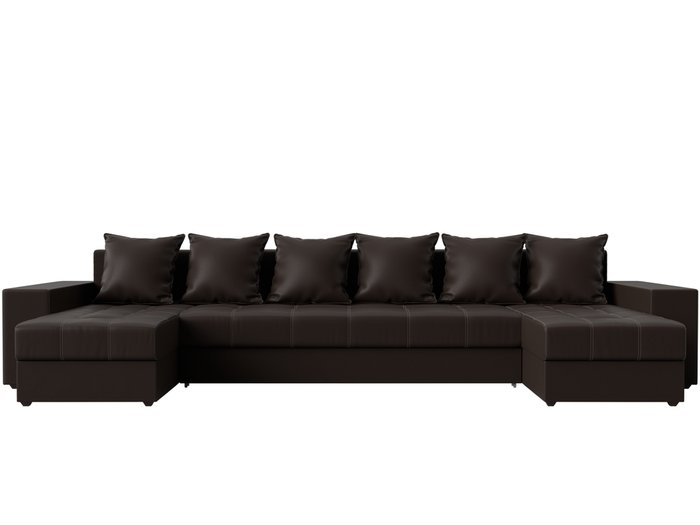 Уловой диван-кровать Дубай коричневого цвета (экокожа) - купить Угловые диваны по цене 75999.0