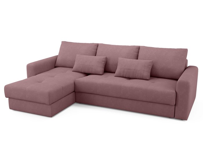 Угловой диван-кровать левый Ruiz темно-розового цвета - купить Угловые диваны по цене 90800.0