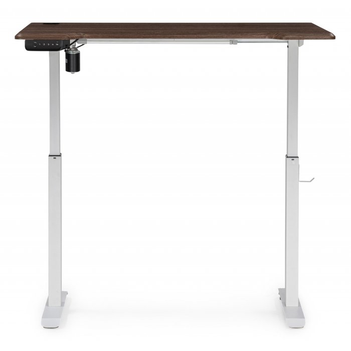 Письменный стол Маркос 120 коричнево-белого цвета с подъемным механизмом  - лучшие Письменные столы в INMYROOM