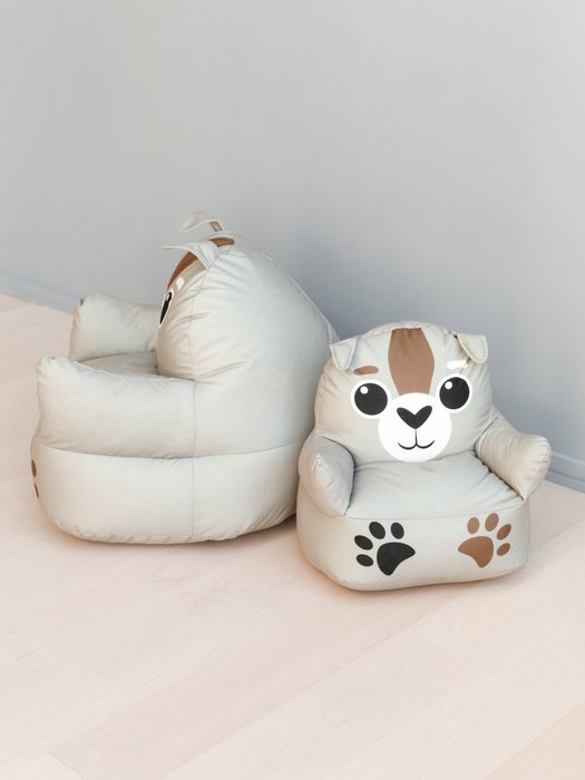 Кресло Собачка светло-бежевого цвета - лучшие Бескаркасная мебель в INMYROOM