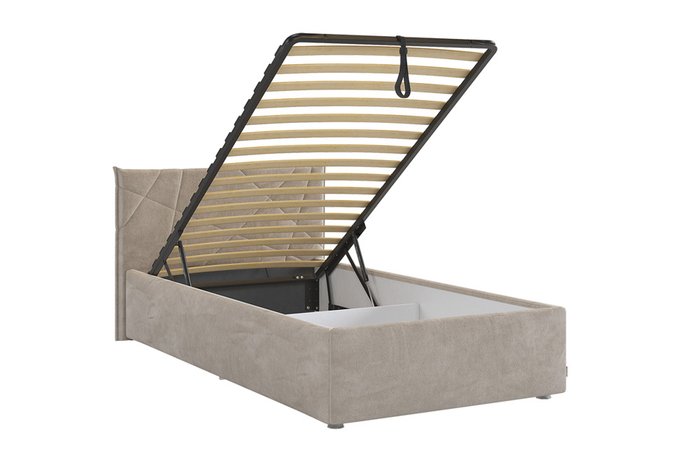 Кровать Квест 90х200 бежево-коричневого цвета с подъемным механизмом - лучшие Кровати для спальни в INMYROOM