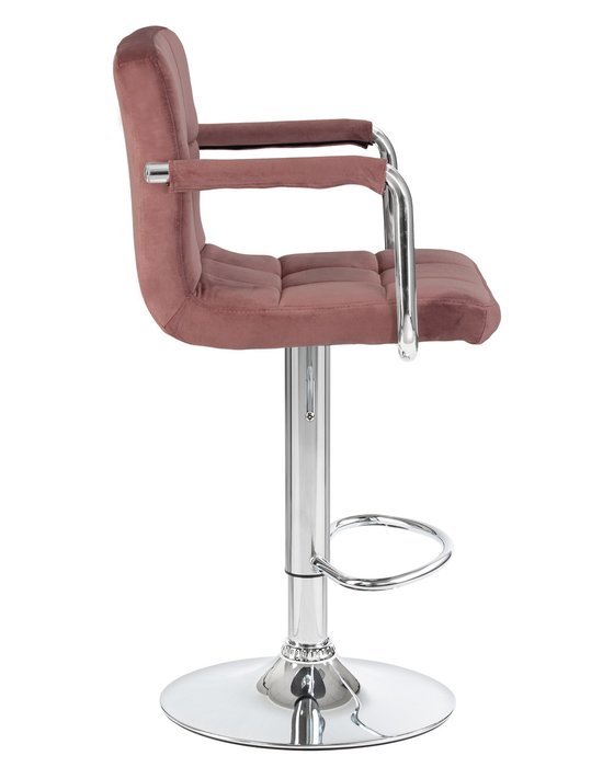 Стул барный с подлокотниками Kruger розового цвета - лучшие Барные стулья в INMYROOM
