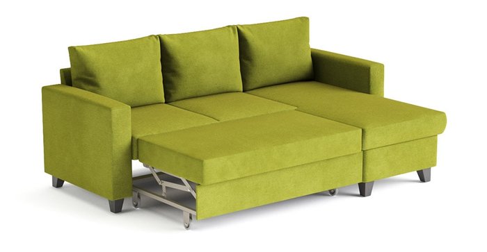 Угловой диван-кровать Эмилио зеленого цвета - лучшие Угловые диваны в INMYROOM
