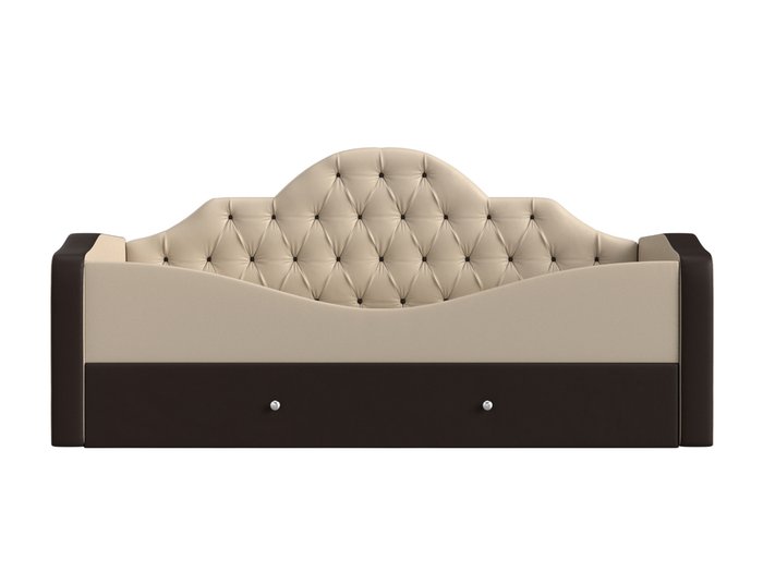 Детская кровать Скаут 72х160 коричнево-бежевого цвета (экокожа) - купить Одноярусные кроватки по цене 35990.0