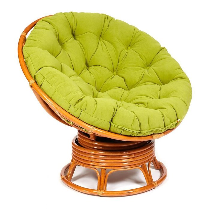 Кресло-качалка Papasan Cognac коричневого цвета