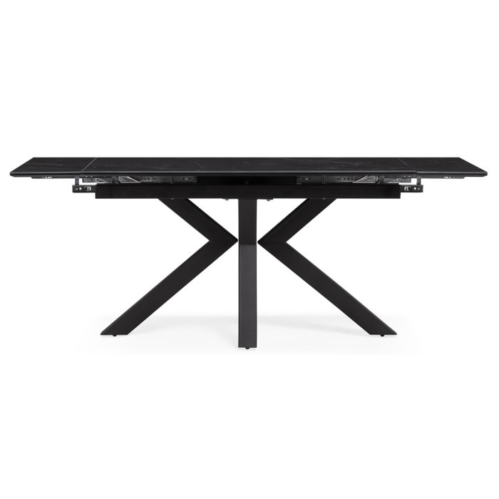 Раздвижной обеденный стол Бронхольм 140х80 черного цвета - лучшие Обеденные столы в INMYROOM