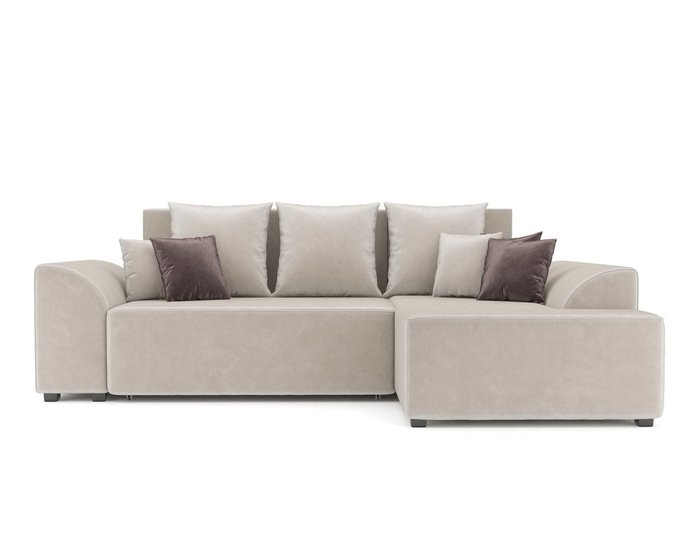 Угловой диван-кровать Каскад светло-бежевого цвета правый угол - купить Угловые диваны по цене 47990.0