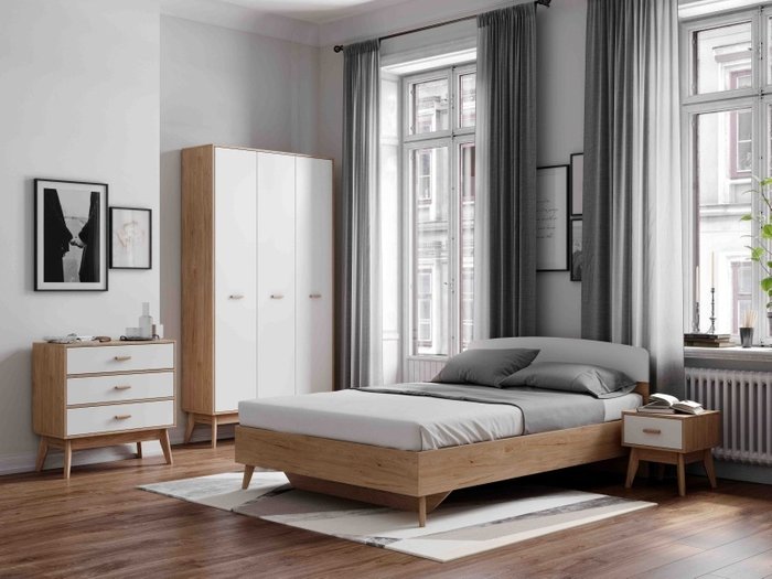 Кровать Калгари 140х200 бежевого цвета - лучшие Кровати для спальни в INMYROOM