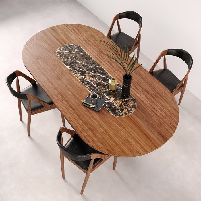 Обеденный стол Omnia коричневого цвета - лучшие Обеденные столы в INMYROOM