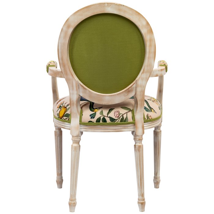 Стул с подлокотниками Индокитайский зелёный павлин зеленого цвета - лучшие Обеденные стулья в INMYROOM