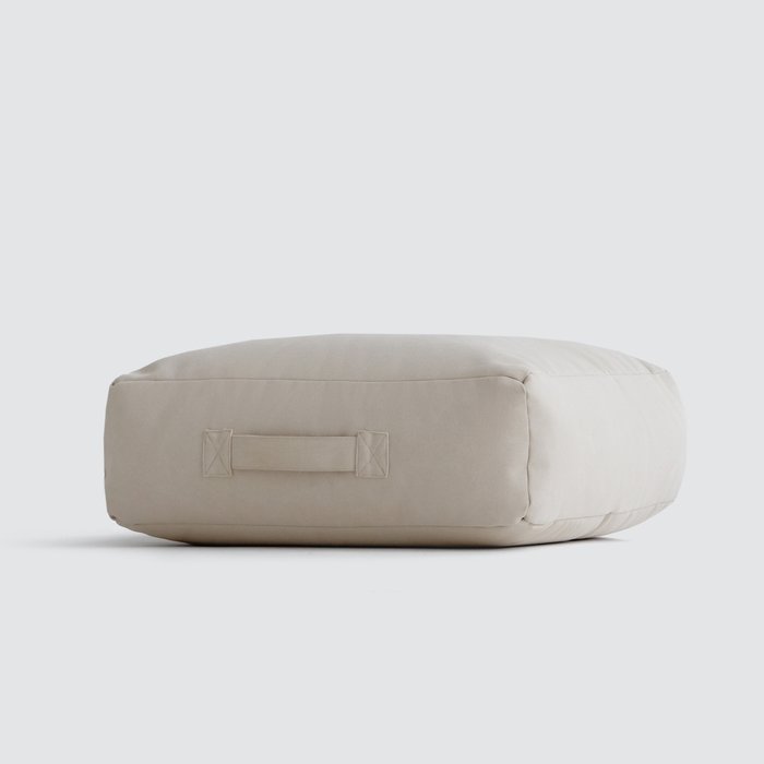Пуф-подушка из натурального хлопка серо-бежевого цвета - купить Бескаркасная мебель по цене 8000.0