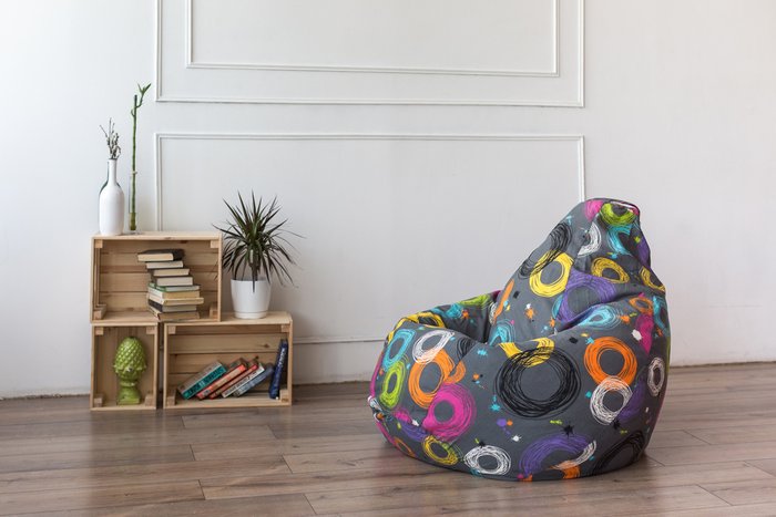 Кресло-мешок Груша 3XL Кругос серого цвета  - лучшие Бескаркасная мебель в INMYROOM