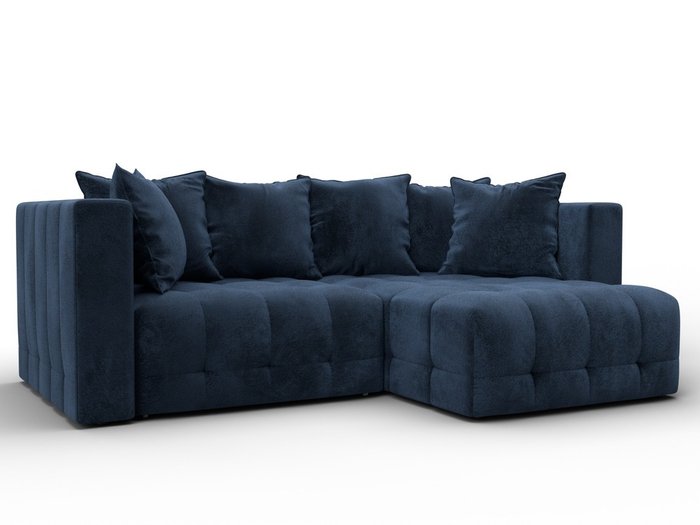 Угловой диван-кровать Лига-052 темно-синего цвета